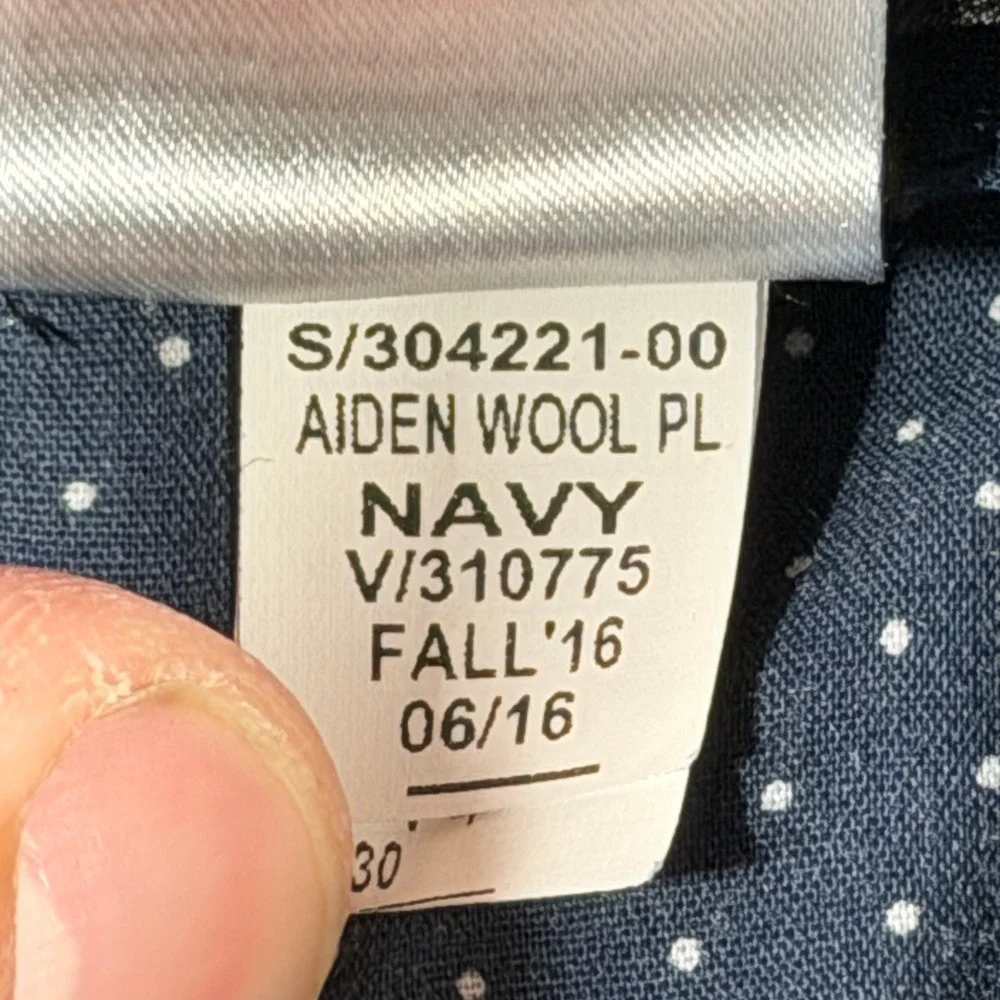 Vintage Banana Republic Aiden Fit Plaid Wool‎ Dress Pants Mens 35x30 Navy Formal